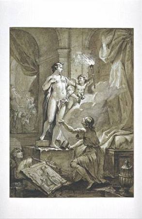 Pygmalion in love with his statue, Charles Monnet, 1762
