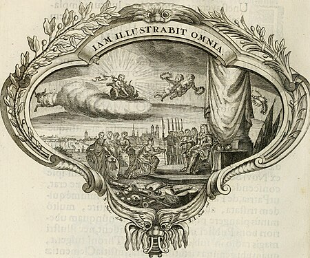 Magnus in ortu; maximus in meridie; major in occasu - semperque serenissimus principum sol Maximilianus Emanuel, utr. Bav. and Palat. Sup. Dux., Com. Pal. Rheni, S.R. Imp. Archidap. and Elector, (14766884313), 1727