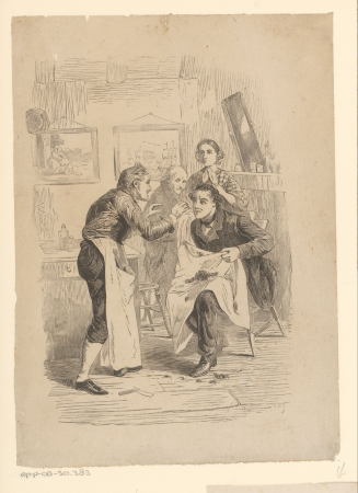 Kapperszaak, RP-P-OB-30.383, Isaac Weissenbruch, between 1836 and 1912