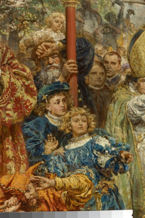 Hanging of the Sigismund bell at the Cathedral Tower in 1521 in Kraków, Jan Matejko, 1874