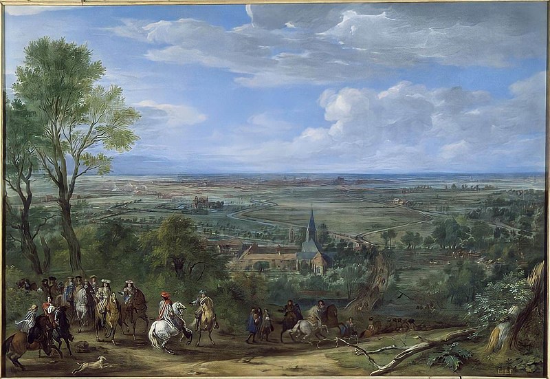 Arrival of Louis XIV at the siege of Lille, view from the priory of Fives, 9-27 August 1667, Adam Frans van der Meulen, circa 1680