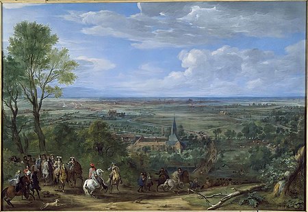 Arrival of Louis XIV at the siege of Lille, view from the priory of Fives, 9-27 August 1667, Adam Frans van der Meulen, circa 1680