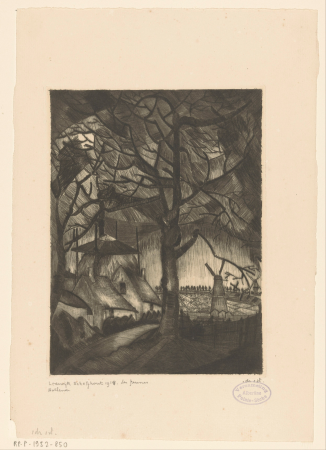 Boerderij Les Fermes (originele titel op object), RP-P-1952-850, Lodewijk Schelfhout, 1915