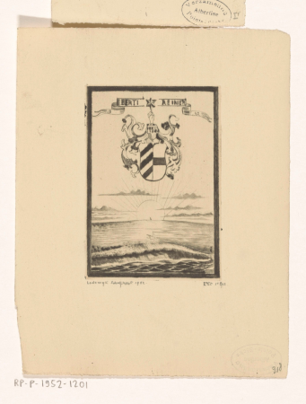 Ex libris van Berti en Reinier, RP-P-1952-1201, Lodewijk Schelfhout, 1942