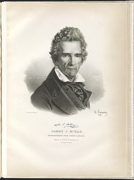 James J. (i.e. I.) McKay, Representative from North Carolina - From life on stone by Chs. Frederich. LCCN2015650857, Charles Fenderich, 1840