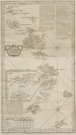 General map of the Lesser Antilles, called the Windward Islands, and also the Caribbean:, 1781