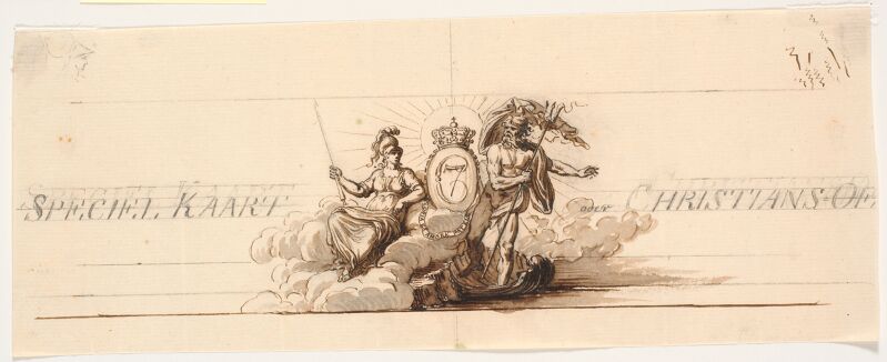 Draft for the title vignette and prospectus for the map of Christiansø, Johan Frederik Clemens, 1805