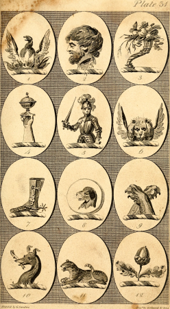 British crests - containing the crests and mottos of the families of Great Britain and Ireland; together with those of the principal cities; and a glossary of heraldic terms (1817) (14760914486), 1817