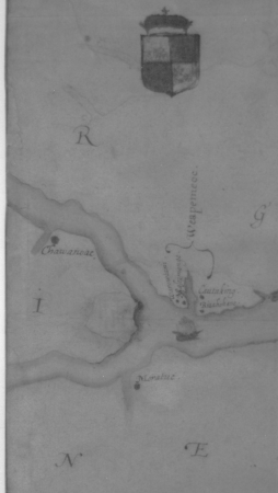 Drawing, print study, map, between 1585 and 1593