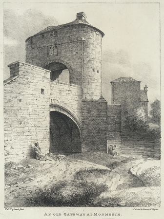 An old Gateway at Monmouth [graphic] / drawn by Thomas Christopher Hofland., Thomas Christopher Hofland, 1825