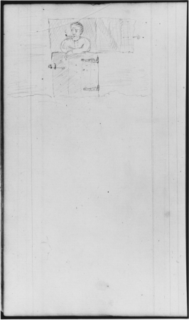 Man with Pipe Standing Behind (Barn) Door (from Sketchbook), John William Casilear