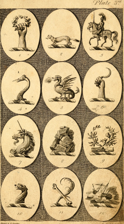 British crests - containing the crests and mottos of the families of Great Britain and Ireland; together with those of the principal cities; and a glossary of heraldic terms (1817) (14760891066), 1817