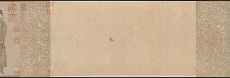 Yuan Dynasty, Zhao Mengfu, Zhao Yong, Zhao Lin, Wuxing Zhao family’s three generations of men and horses, volume, Zhao Mengfu, date 1296 and 1359