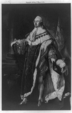 Louis XVI, King of France, full-length portrait, standing, facing left LCCN89709469, Antoine-François Callet, 1900