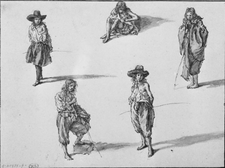 Five studies of the same beggar, Gillis Neyts, 1655