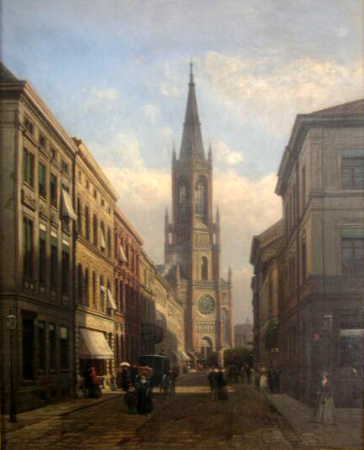 View through Königstrasse to the Johanneskirche, Franz Stegmann, 1891