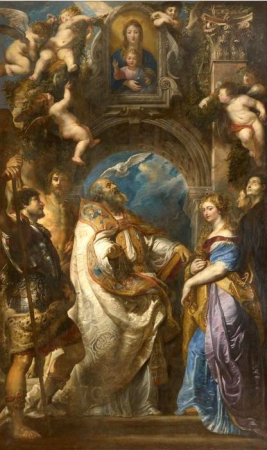 The Madonna of Vallicella adored by St. Gregory with St. Maurus, and St. Papianus; St. Domitilla, with St. Nereus and St. Achilleus, Peter Paul Rubens, between 1606 and 1607