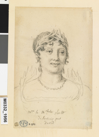 David - La maréchale Soult, vue en buste, légèrement tournée vers la droite, D.1956, Jacques-Louis David