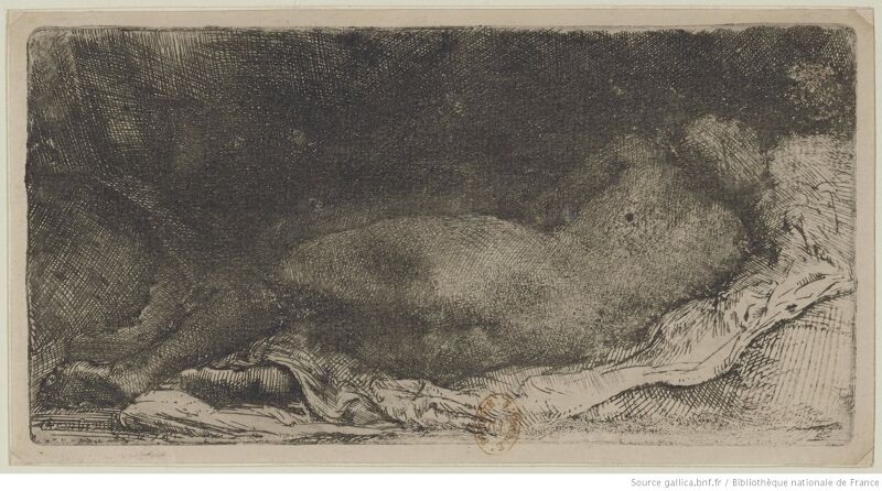 [Reclining Negress]: [print] ([1st state]) / Rembrandt f. 1658 [sig.], Rembrandt