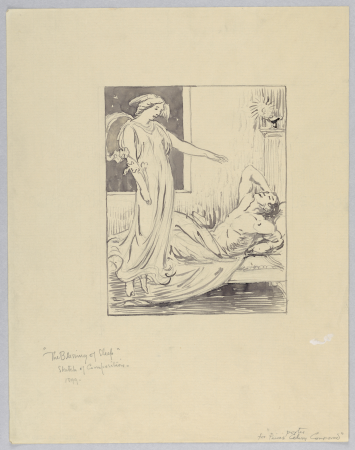 Drawing, "The Blessing of Sleep," study for a poster for Paine's Celery Compound, 1899, Kenyon Cox