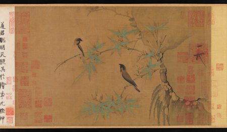 Finches and bamboo, Emperor Huizong of Song, between 1100 and 1127