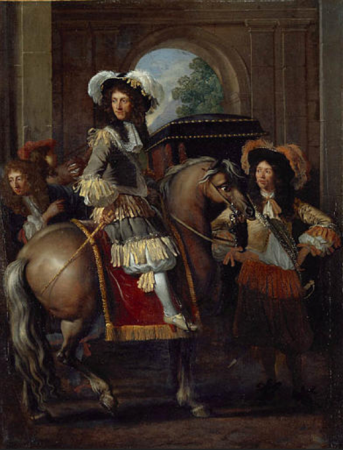 Gentleman on horseback and a carriage in front of a monumental gate, François Duchatel, between 1636 and 1679