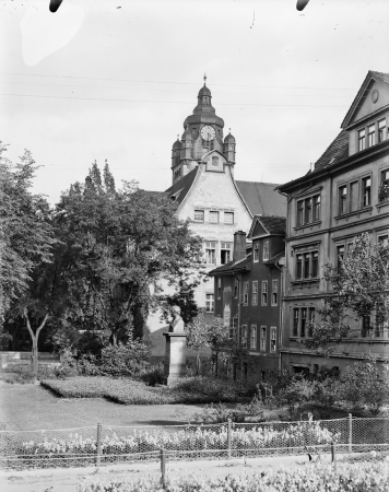 Jena, Fürstengraben with university and monument, um 1925/1932