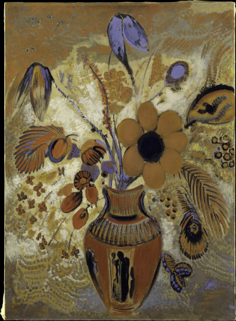 Etruscan Vase with Flowers, Odilon Redon, between 1900 and 1910