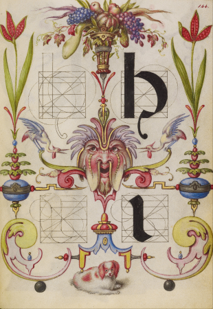 Guide for Constructing the Letters H and I, Joris Hoefnagel, about 1591 - 1596