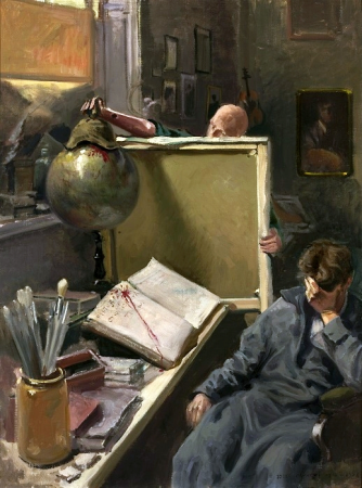 Scene in the painter's studio, Józef Rapacki, between 1918 and 1924