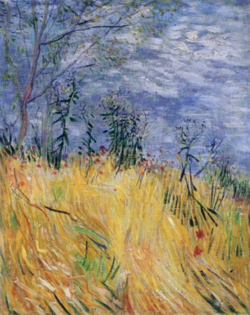 Edge of a wheat field with poppies, Vincent van Gogh, Paris, Spring 1887