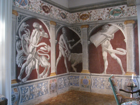 Chateau de Fléchères, first floor. Hall of the Labors of Hercules, Pietro Ricchi, between 1632 and 1633
