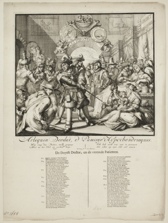 Spotprent op de inmenging van Lodewijk XIV in de Engelse troonopvolging, 1689. NL-HlmNHA 53009114, Romeyn de Hooghe