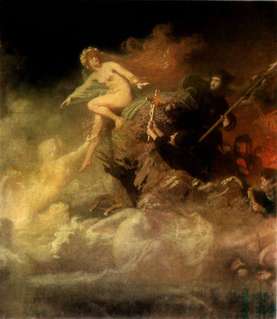 The Cursing of Lorelei by the Monks, 1887,, Johann Köler