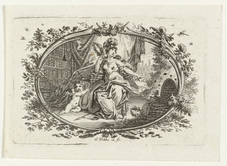 Minerva als patrones van onderwijs en kunsten, RP-P-2008-673, Simon Fokke, between 1722 and 1784