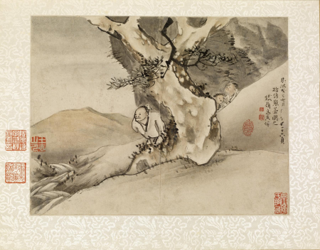 Man Walking by a Tree, Gao Qipei, 1713
