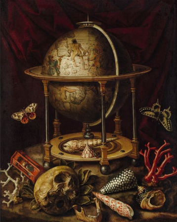 Vanitas - Still life with a celestial globe., Carstian Luyckx, 1660s