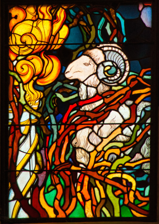 Ram, symbol of the sacrificial death of Christ, Józef Mehoffer, between 1898 and 1900