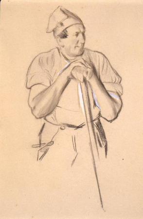 Study Of A Fisherman And Verso:Study Of A Girl In Mid-Victorian Dress by Charles S Keene, Charles Keene, between 1850 and 1891