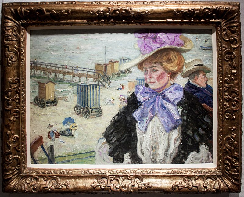 Izsák Perlmutter - Lady in a hat at the seaside, Izsák Perlmutter
