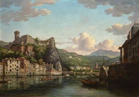 A View of the Château de Pierre Scize on the river Saône at Lyon, William Marlow, 1775