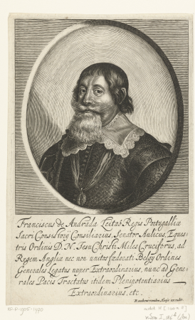 Portret van Franciscus d'Andrade Franciscus de Andrada Plenipotentiarius Extraordinarius etc. (titel op object), RP-P-1905-1470, between 1623 and 1660