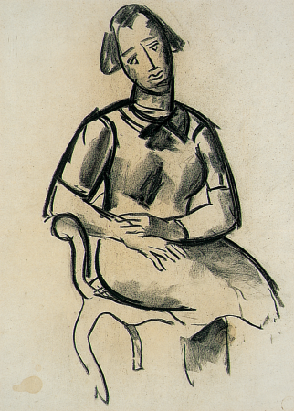 Jeune fille assise /, Joseph Kutter, circa 1938-1939