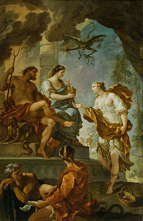 Psyche obtaining the elixir of beauty from Proserpine, Charles-Joseph Natoire, 1735