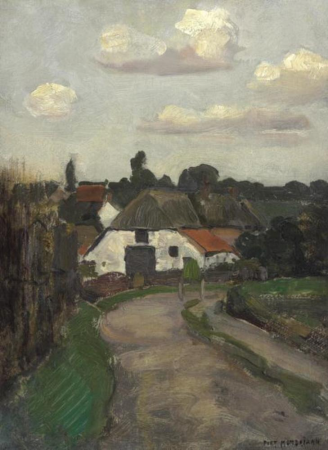 Roadway and farm building near Arnhem, Piet Mondrian, circa 1902