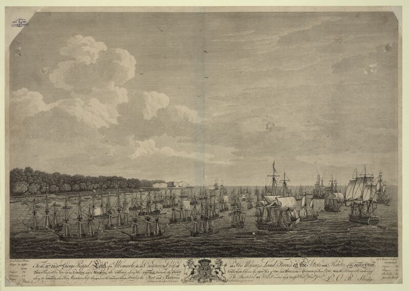 This perspective view of the landing and marching the troops along the shore towards the Fort Cojimar, between the hours of one and three, in the afternoon of June 7th 1762- ... - Dom'ic. LCCN2009633679, Dominic Serres