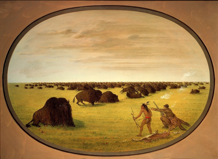 Catlin and Indian Attacking Buffalo, George Catlin, between 1861 and 1869