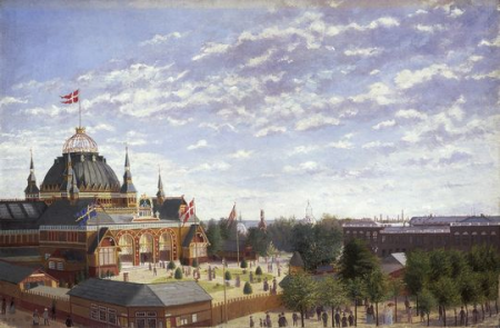 The exhibition building on what was then Halmtorv, now Rådhuspladsen, Rasmus Carl Rasmussen, 1888