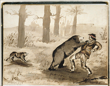 A rough and tumble with a grizzley, H. Bullock Webster, from 1874 until 1880