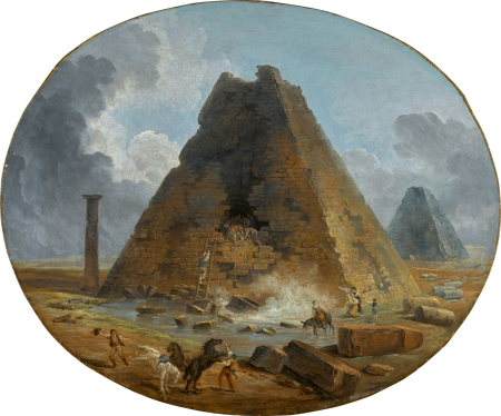 The sack of an ancient pyramid, Hubert Robert
